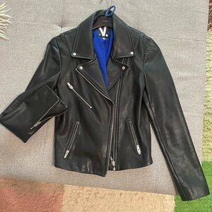 Veda Classic Black Leather Jacket